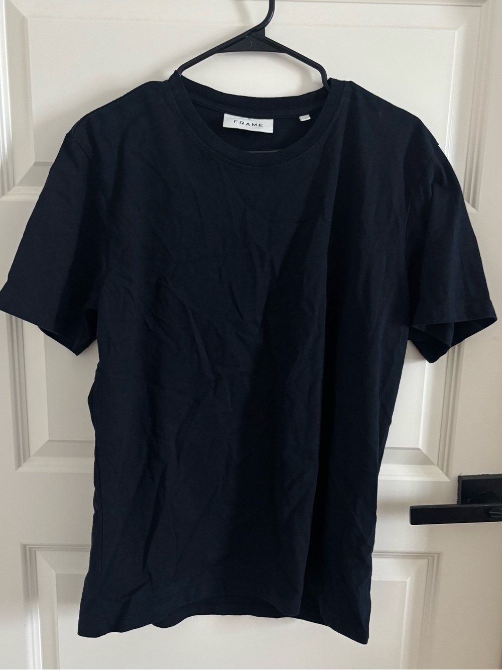 Frame Denim Black 100% Cotton Short Sleeve Crewneck Tee